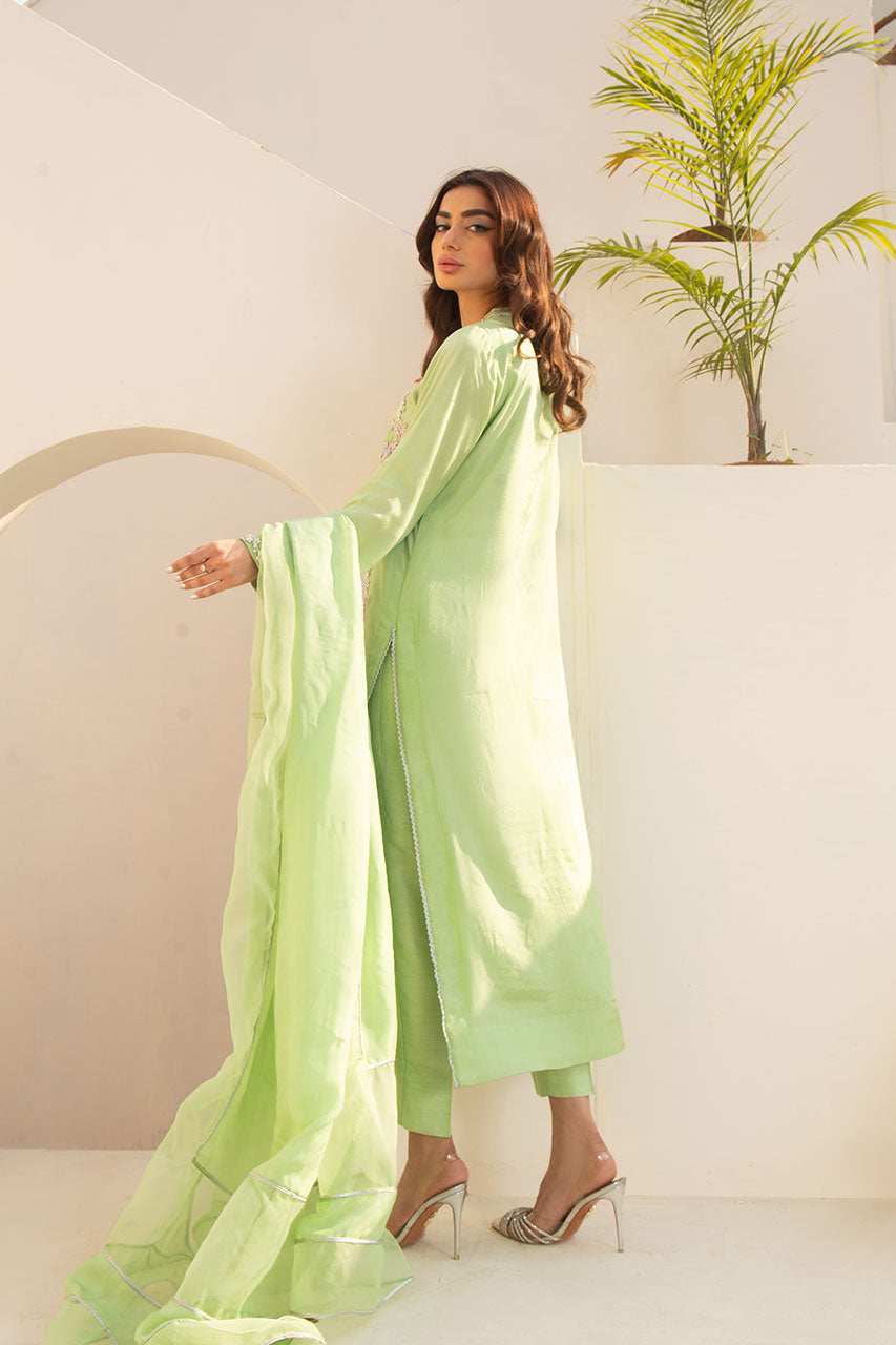 Leon | Leon Luxe Collection | Lush Green Symphony - by - Libasekhas UK - Registered Vendor of : Leon - 100% Original Designer Dresss
