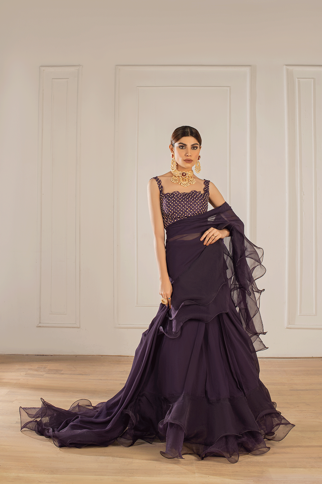 Leon | Leon Luxe Collection | SAREE - by - Libasekhas UK - Registered Vendor of : Leon - 100% Original Designer Dresss