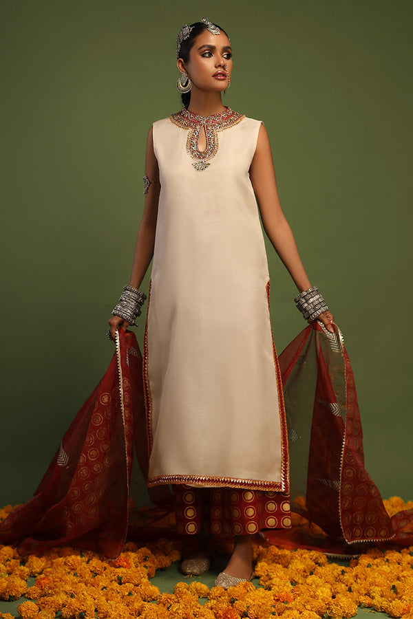 Wardha Saleem | Luxury Pret Traditional Wear | NAQSH - SHIRT WITH IZAAR (2 PC) - by - Libasekhas UK - Registered Vendor of : Wardha Saleem - 100% Original Designer Dresss
