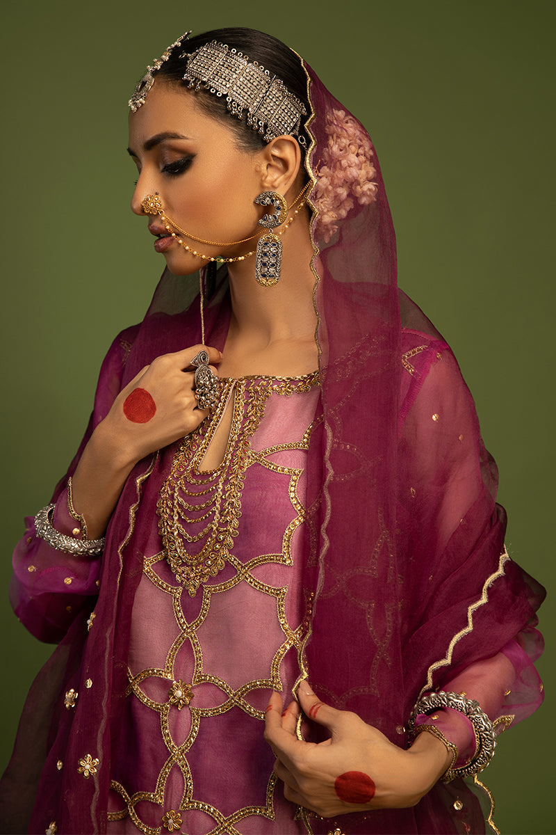 Wardha Saleem | Luxury Pret Traditional Wear | SARAAB - PLUM HEAVY (2 PC) - by - Libasekhas UK - Registered Vendor of : Wardha Saleem - 100% Original Designer Dresss