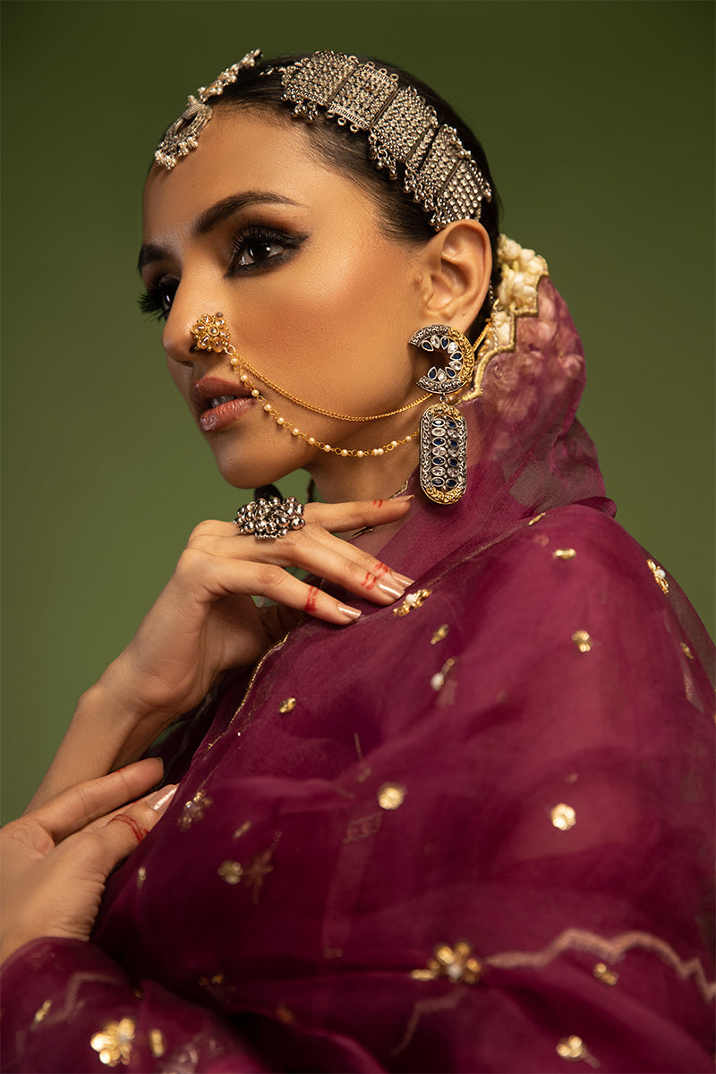 Wardha Saleem | Luxury Pret Traditional Wear | SARAAB - PLUM HEAVY (2 PC) - by - Libasekhas UK - Registered Vendor of : Wardha Saleem - 100% Original Designer Dresss