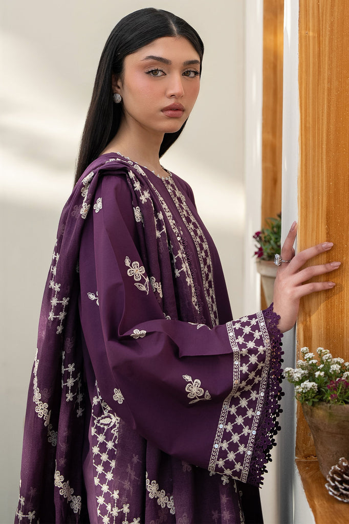 Cross Stitch | Emb Lawn Mahiri 26 | CHIVE BLOSSOM - by Libasekhas UK - Registered Vendor of : Cross Stitch - 100% Original Designer Dress