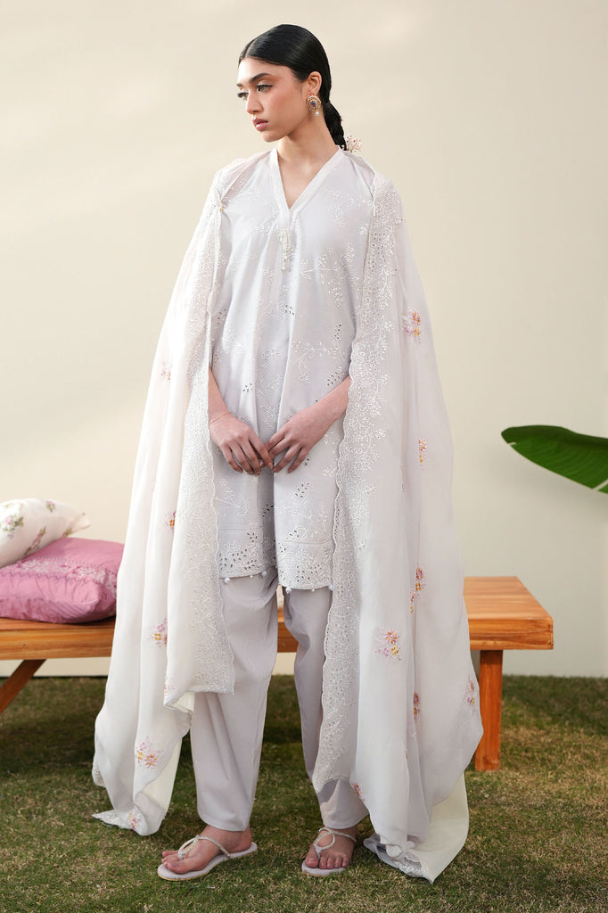 Cross Stitch | Emb Lawn Mahiri 26 | PERSIAN VIOLET - by Libasekhas UK - Registered Vendor of : Cross Stitch - 100% Original Designer Dress