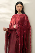 Cross Stitch | Emb Lawn Mahiri 26 | WINDSOR RED - by Libasekhas UK - Registered Vendor of : Cross Stitch - 100% Original Designer Dress