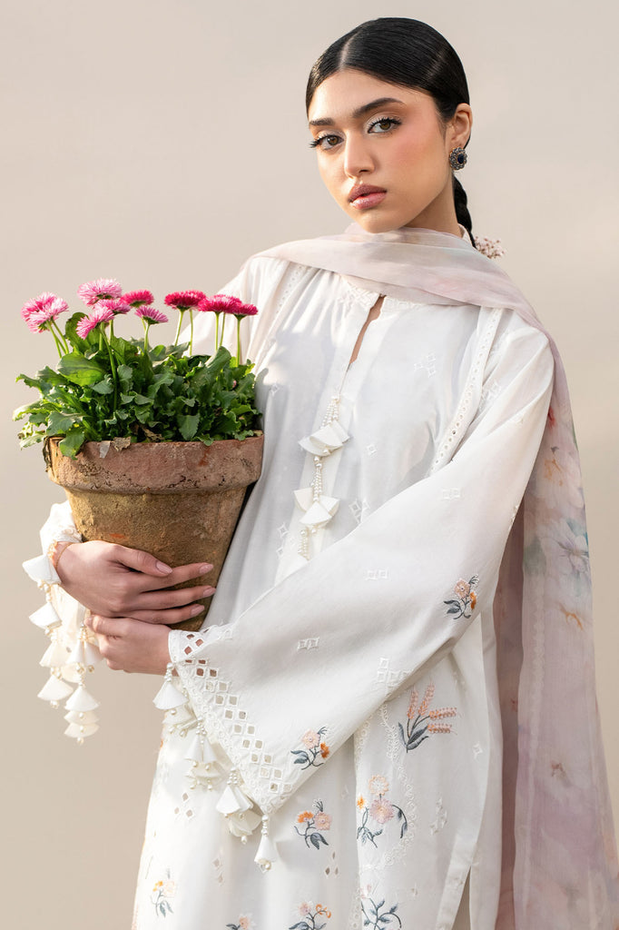 Cross Stitch | Emb Lawn Mahiri 26 | PRISTINE IVORY - by Libasekhas UK - Registered Vendor of : Cross Stitch - 100% Original Designer Dress