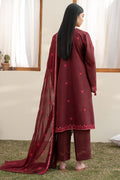 Cross Stitch | Emb Lawn Mahiri 26 | WINDSOR RED - by Libasekhas UK - Registered Vendor of : Cross Stitch - 100% Original Designer Dress