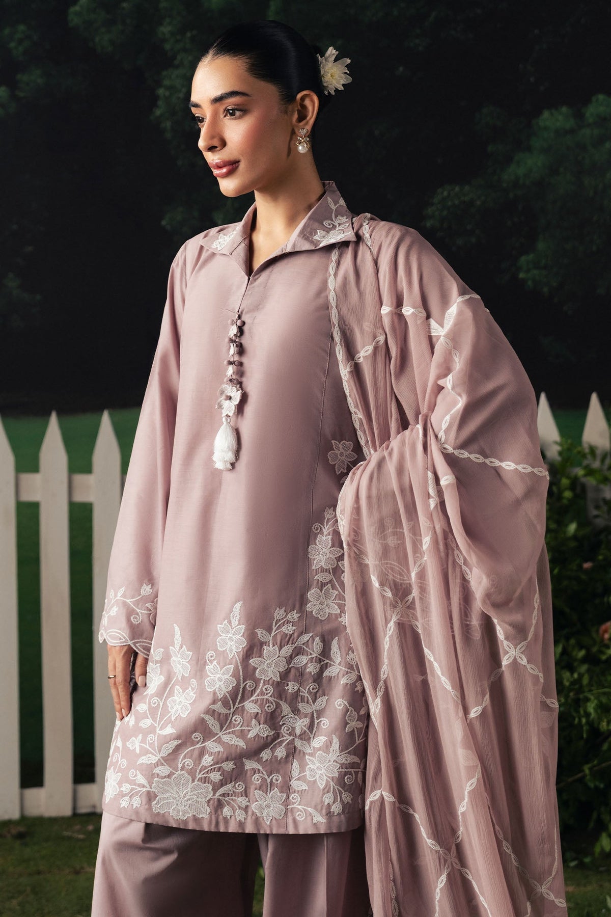 Cross Stitch | The Moonsoon Edit 26 | MAUVE WHISPER-3PC EMBROIDERED SUIT - by Libasekhas UK - Registered Vendor of : Cross Stitch - 100% Original Designer Dress