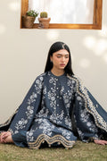 Cross Stitch | Emb Lawn Mahiri 26 | OMBRE BLUE - by Libasekhas UK - Registered Vendor of : Cross Stitch - 100% Original Designer Dress