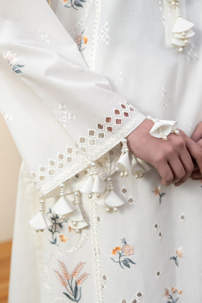 Cross Stitch | Emb Lawn Mahiri 26 | PRISTINE IVORY - by Libasekhas UK - Registered Vendor of : Cross Stitch - 100% Original Designer Dress