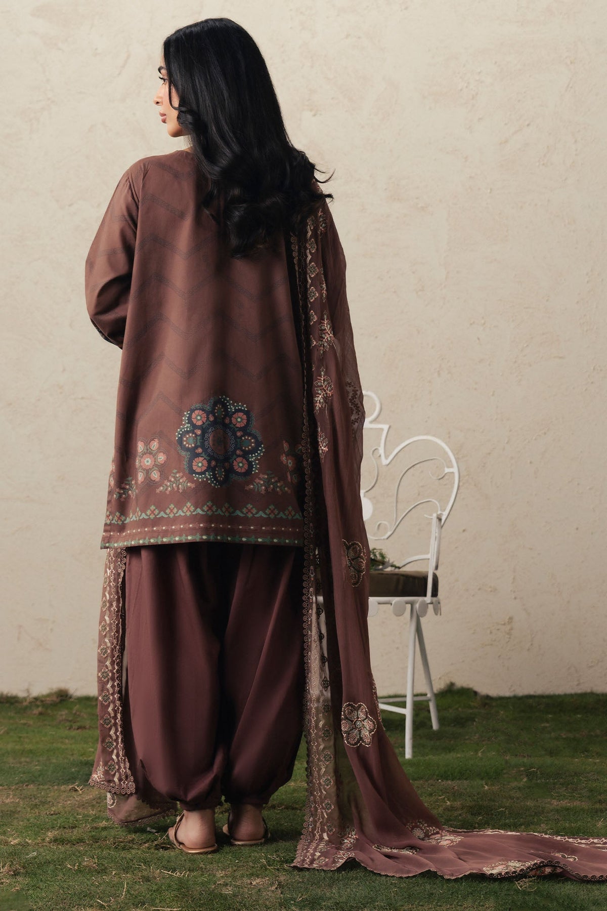 Cross Stitch | The Moonsoon Edit 26 | BRUNETTE GLAM-3PC PRINTED SUIT - by Libasekhas UK - Registered Vendor of : Cross Stitch - 100% Original Designer Dress