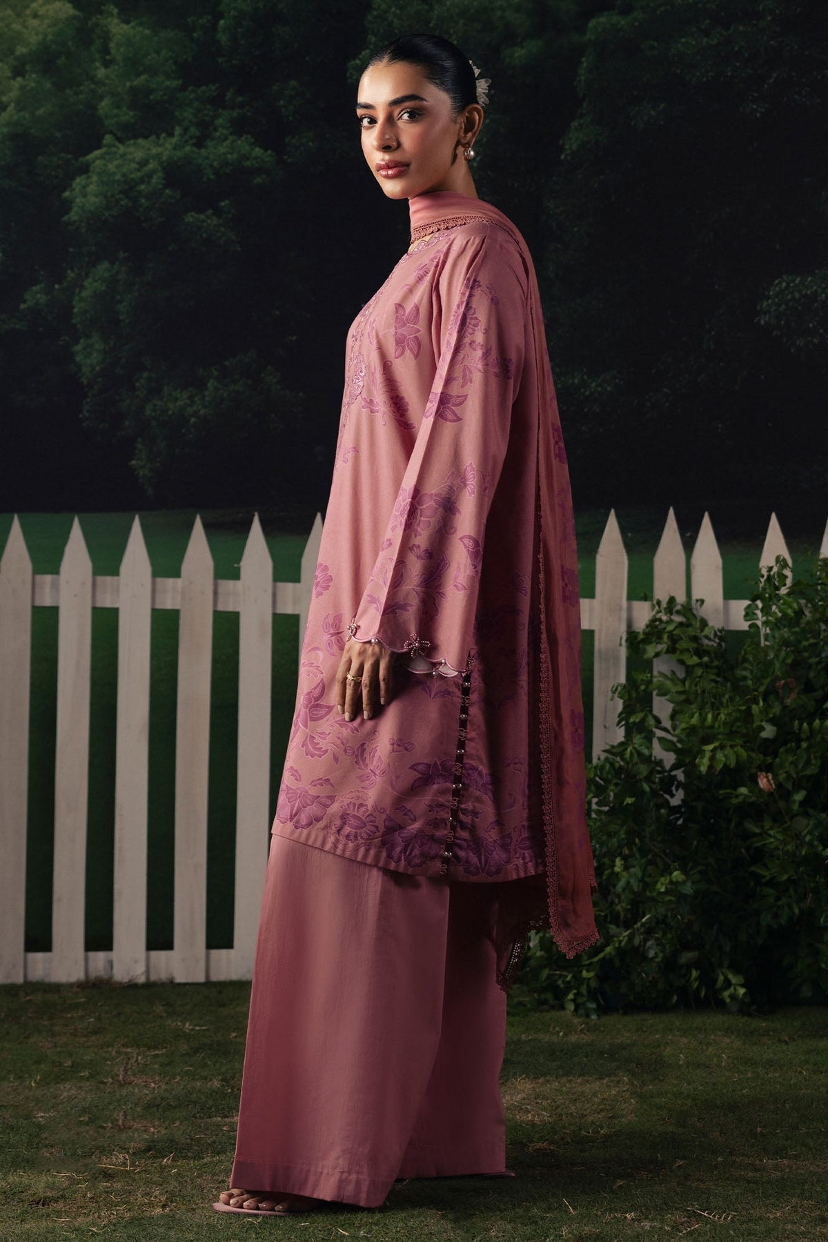 Cross Stitch | The Moonsoon Edit 26 | BLUSH ESSENCE-3PC PRINTED SUIT - by Libasekhas UK - Registered Vendor of : Cross Stitch - 100% Original Designer Dress