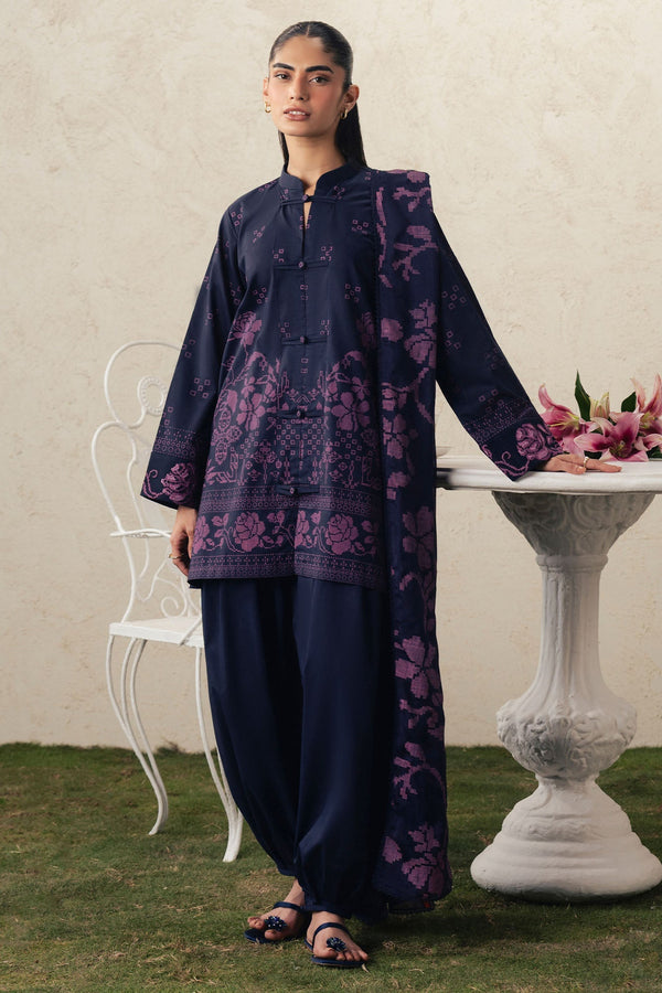 Cross Stitch | The Moonsoon Edit 26 | MAGENTA MUSE-3PC PRINTED SUIT - by Libasekhas UK - Registered Vendor of : Cross Stitch - 100% Original Designer Dress
