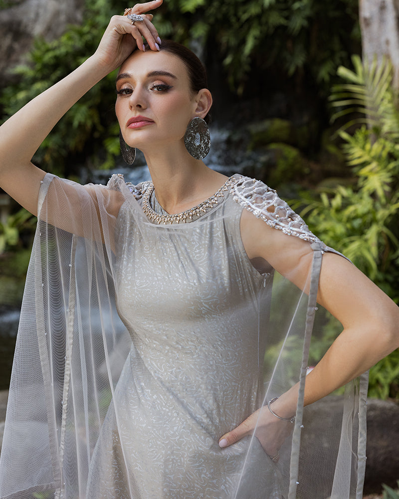 Ain | Cascade Party Wears | AN-103 - by - Libasekhas UK - Registered Vendor of : Ain - 100% Original Designer Dresss