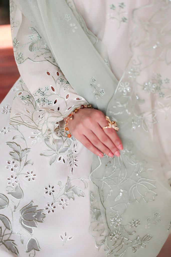 Cross Stitch | Eid Lawn Edit 26 |PEARL SAGE - by Libasekhas UK - Registered Vendor of : Cross Stitch - 100% Original Designer Dress