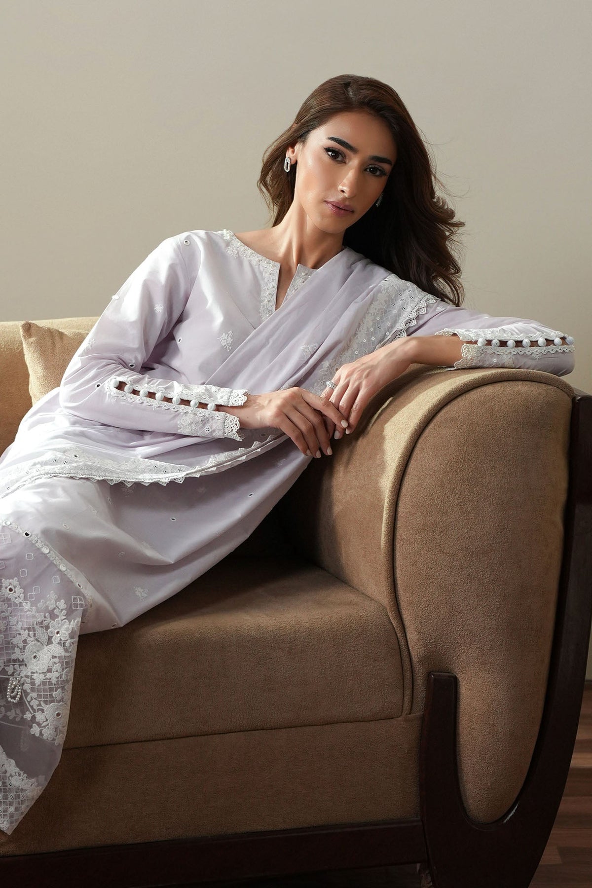 Cross S titch | Mahiri Embroidered Collection 26 |VIOLET DREAM - by Libasekhas UK - Registered Vendor of : Cross Stitch - 100% Original Designer Dress