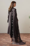 Cross Stitch | Mahiri Embroidered Collection 26 | SEAL BROWN - by Libasekhas UK - Registered Vendor of : Cross Stitch - 100% Original Designer Dress
