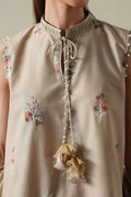 Cross Stitch | Mahiri Embroidered Collection 26 |DUSTY SAGE - by Libasekhas UK - Registered Vendor of : Cross Stitch - 100% Original Designer Dress