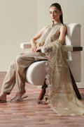 Cross Stitch | Mahiri Embroidered Collection 26 |DUSTY SAGE - by Libasekhas UK - Registered Vendor of : Cross Stitch - 100% Original Designer Dress