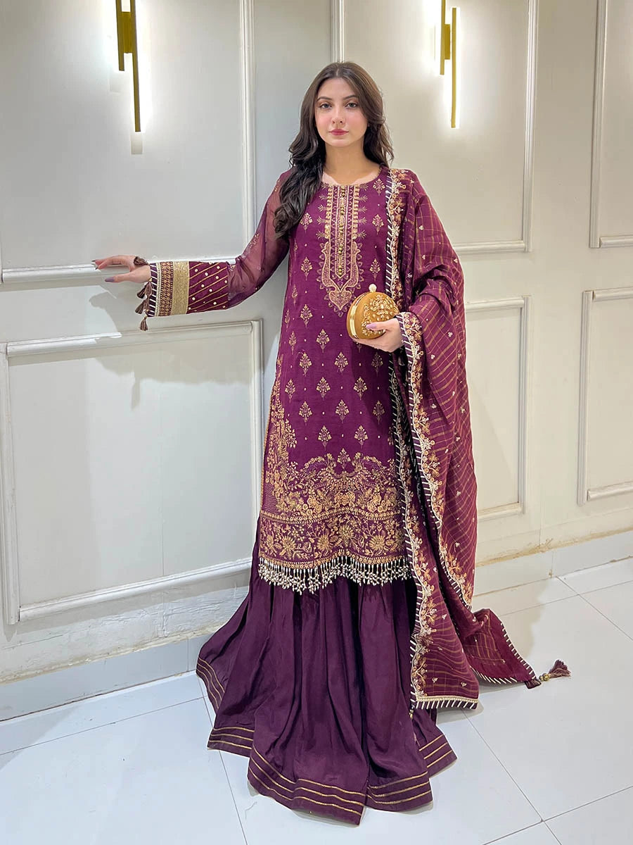 Salitex | Signature Festive Chiffon | SUNW6JI040UT - by - Libasekhas UK - Registered Vendor of : Salitex - 100% Original Designer Dresss