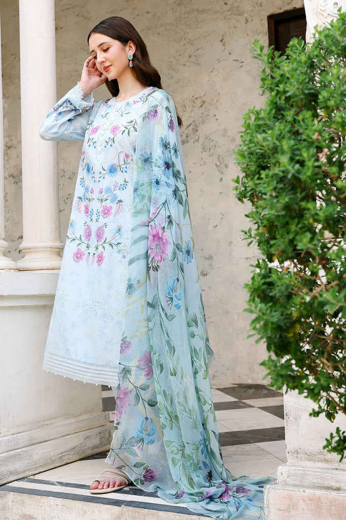 Cross Stitch | Eid Lawn Edit 26 | AQUA GLINT - by Libasekhas UK - Registered Vendor of : Cross Stitch - 100% Original Designer Dress