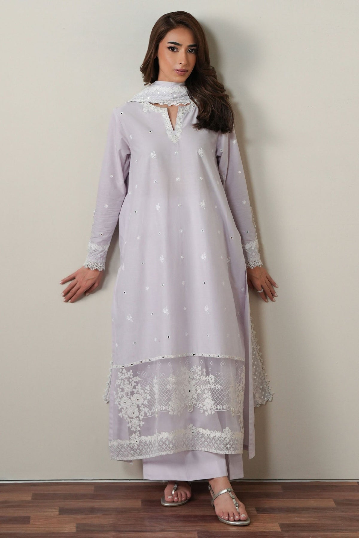 Cross S titch | Mahiri Embroidered Collection 26 |VIOLET DREAM - by Libasekhas UK - Registered Vendor of : Cross Stitch - 100% Original Designer Dress