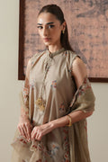 Cross Stitch | Mahiri Embroidered Collection 26 |DUSTY SAGE - by Libasekhas UK - Registered Vendor of : Cross Stitch - 100% Original Designer Dress