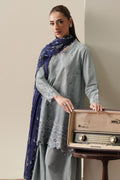 Cross Stitch | Mahiri Embroidered Collection 26 |AQUA SMOKE - by Libasekhas UK - Registered Vendor of : Cross Stitch - 100% Original Designer Dress