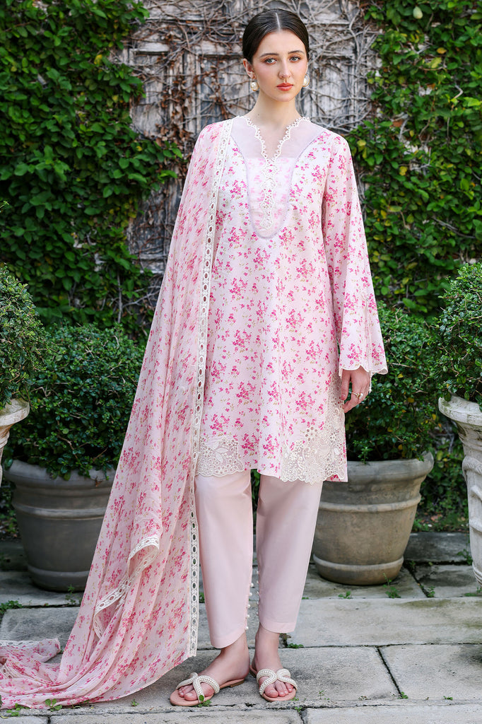 Cross Stitch | Eid Lawn Edit 26 | PEACH SPRINKLE - by Libasekhas UK - Registered Vendor of : Cross Stitch - 100% Original Designer Dress