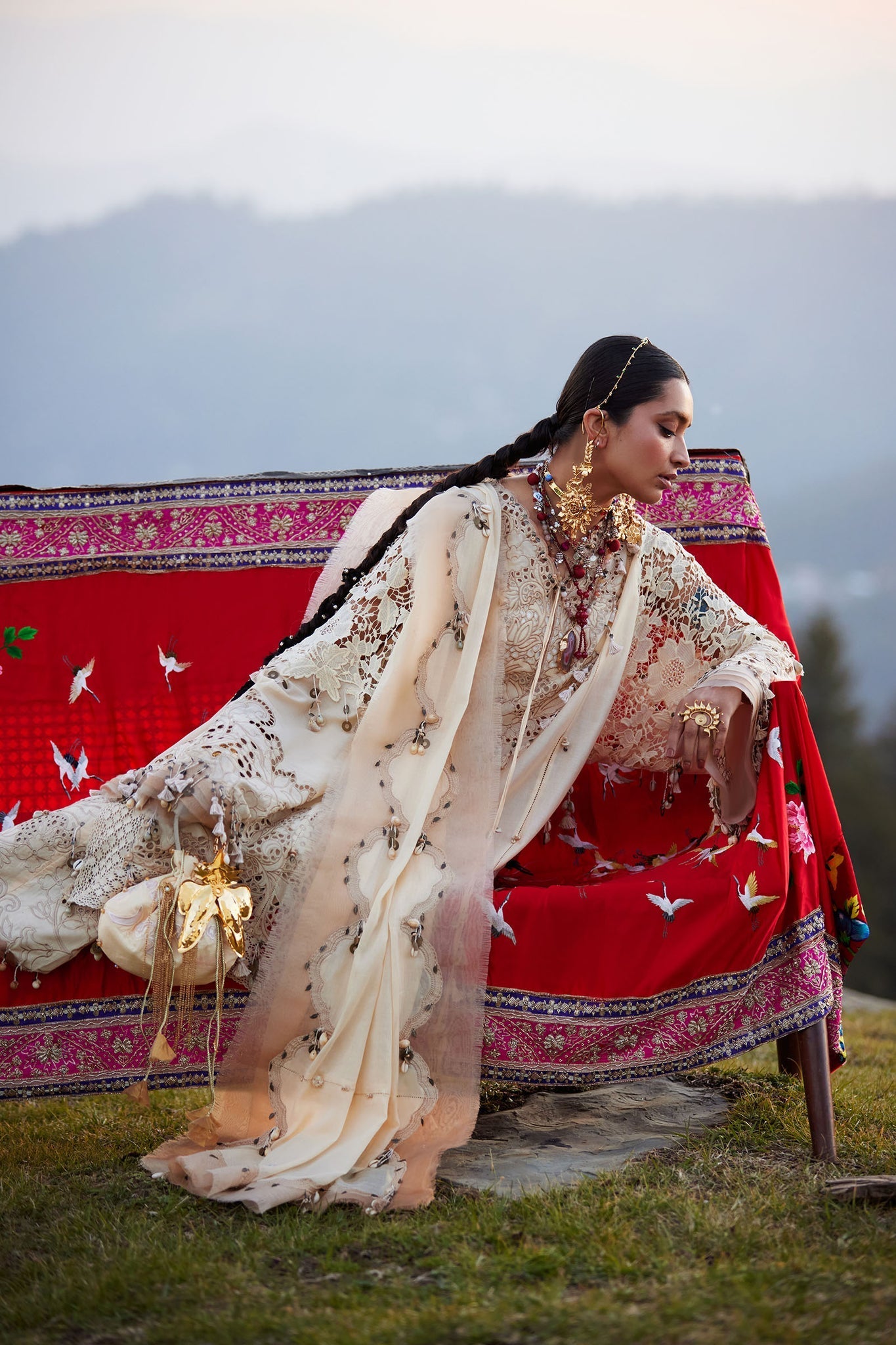 Elan | Kashmee Legacy Lawn 26 | BRUMINE (EL26-02 B) - by Libasekhas UK - Registered Vendor of : Elan - 100% Original Designer Dress