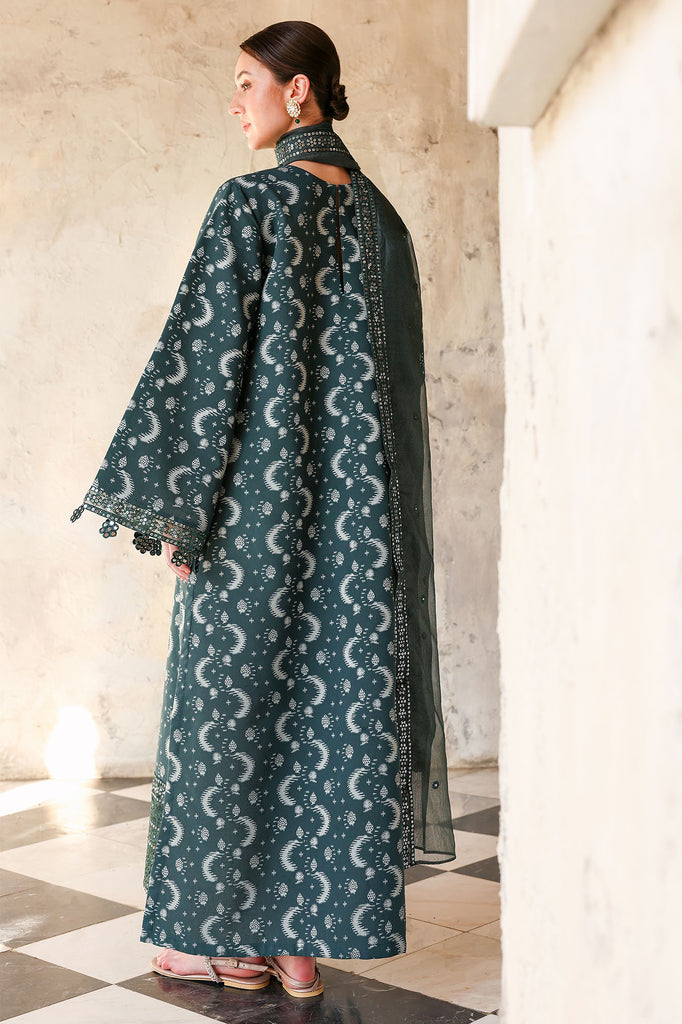 Cross Stitch | Eid Lawn Edit 26 |  TEAL SPRUCE - by Libasekhas UK - Registered Vendor of : Cross Stitch - 100% Original Designer Dress