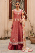 Cross Stitch | Mahiri Embroidered Collection 26 |ROSEATE WHISPER - by Libasekhas UK - Registered Vendor of : Cross Stitch - 100% Original Designer Dress