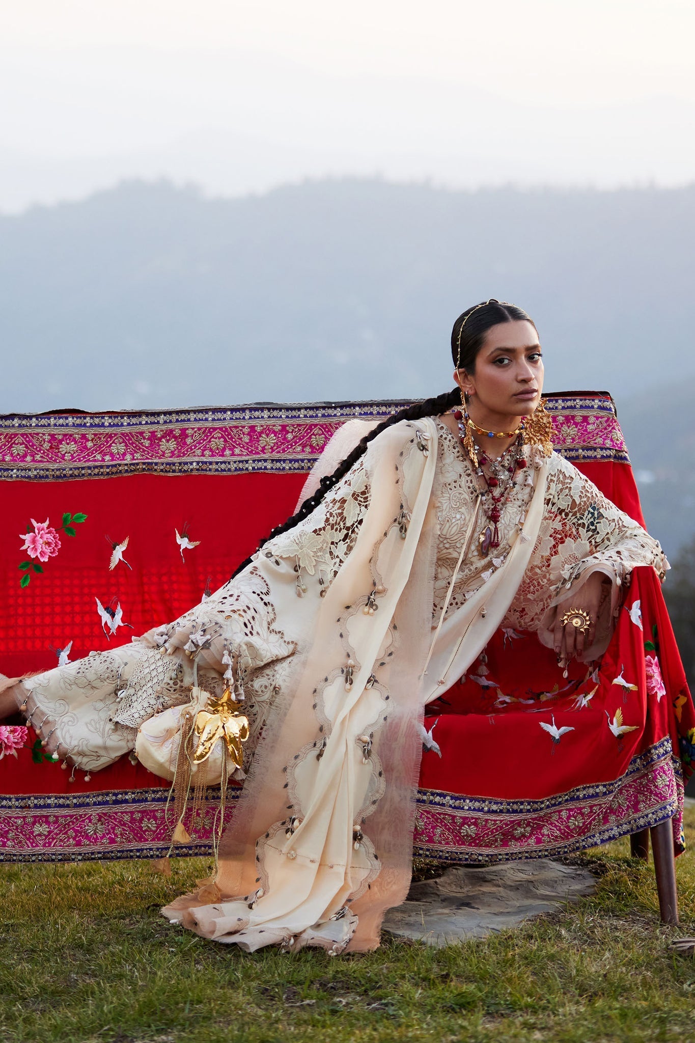 Elan | Kashmee Legacy Lawn 26 | BRUMINE (EL26-02 B) - by Libasekhas UK - Registered Vendor of : Elan - 100% Original Designer Dress