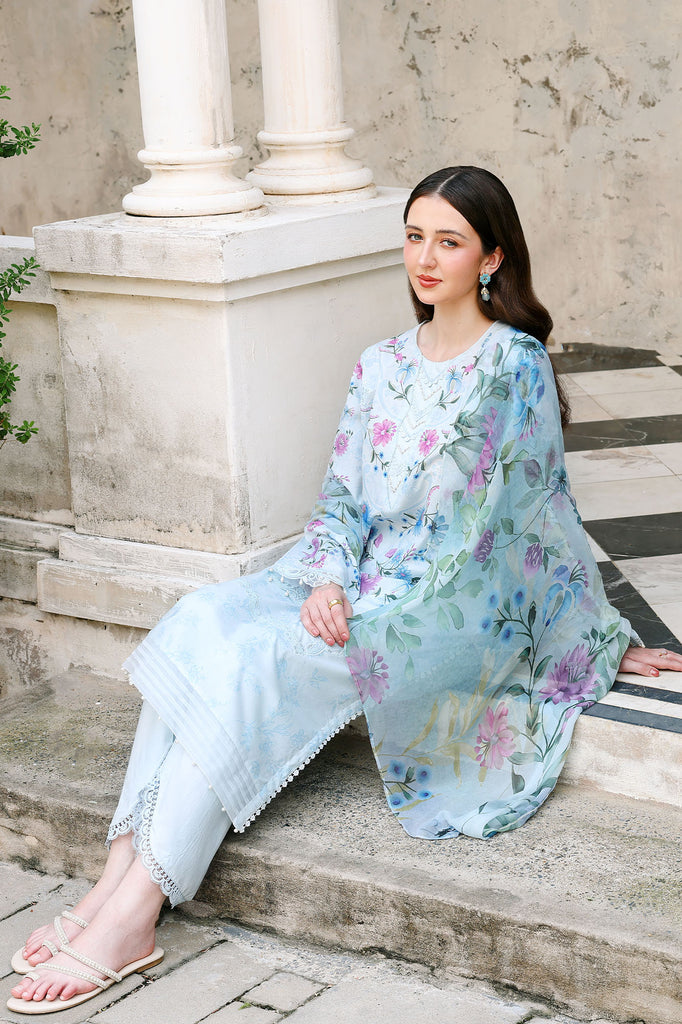 Cross Stitch | Eid Lawn Edit 26 | AQUA GLINT - by Libasekhas UK - Registered Vendor of : Cross Stitch - 100% Original Designer Dress