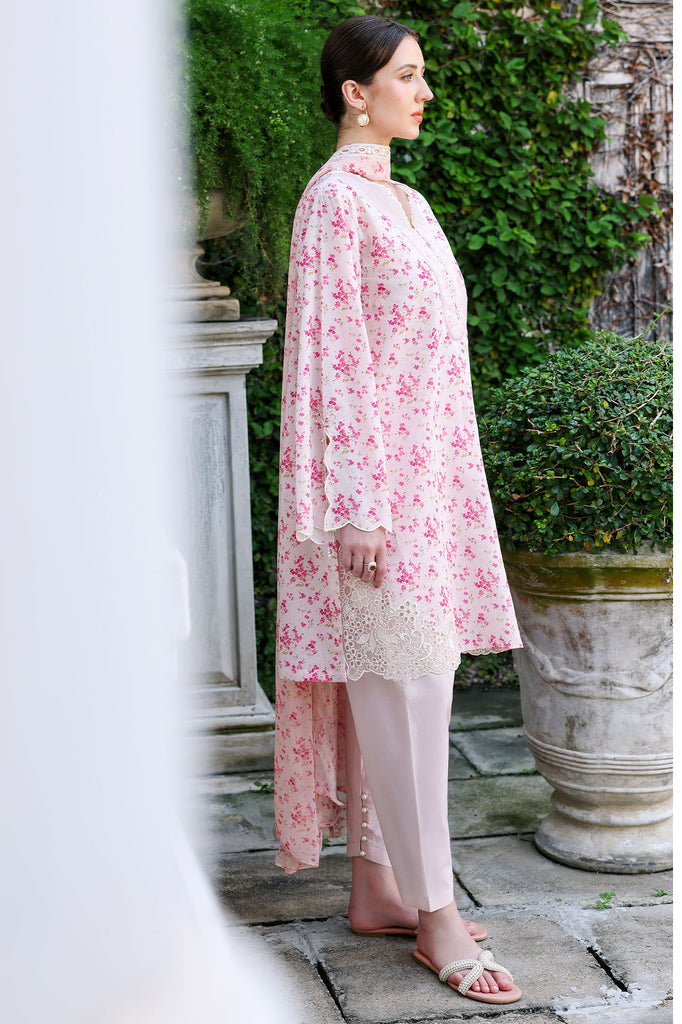 Cross Stitch | Eid Lawn Edit 26 | PEACH SPRINKLE - by Libasekhas UK - Registered Vendor of : Cross Stitch - 100% Original Designer Dress
