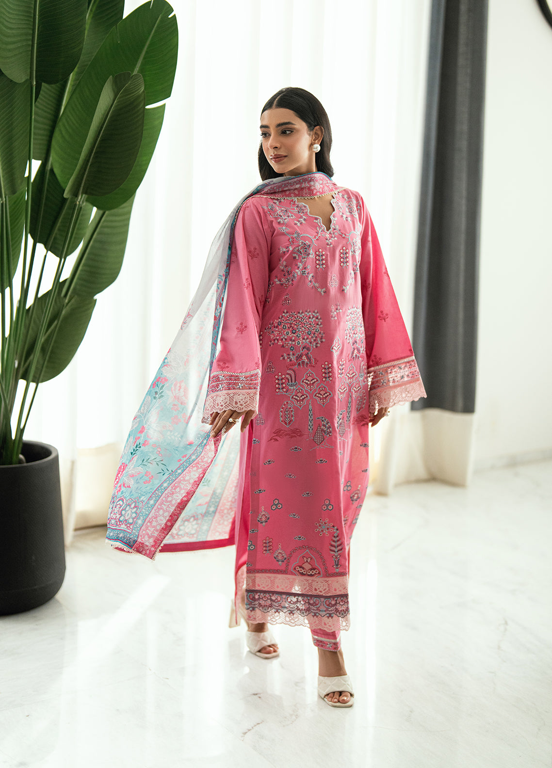 Sahane | Virelle The Lawn Edit | CG50007 Peony - by Libasekhas UK - Registered Vendor of : Sahane - 100% Original Designer Dress