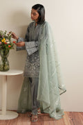 Cross Stitch | Mahiri Embroidered Collection 26 |AQUA REVERIE - by Libasekhas UK - Registered Vendor of : Cross Stitch - 100% Original Designer Dress