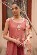 Cross Stitch | Mahiri Embroidered Collection 26 |ROSEATE WHISPER - by Libasekhas UK - Registered Vendor of : Cross Stitch - 100% Original Designer Dress