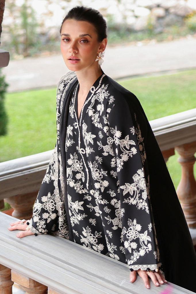 Cross Stitch | Eid Lawn Edit 26 |  OBSIDIAN BLOOM - by Libasekhas UK - Registered Vendor of : Cross Stitch - 100% Original Designer Dress