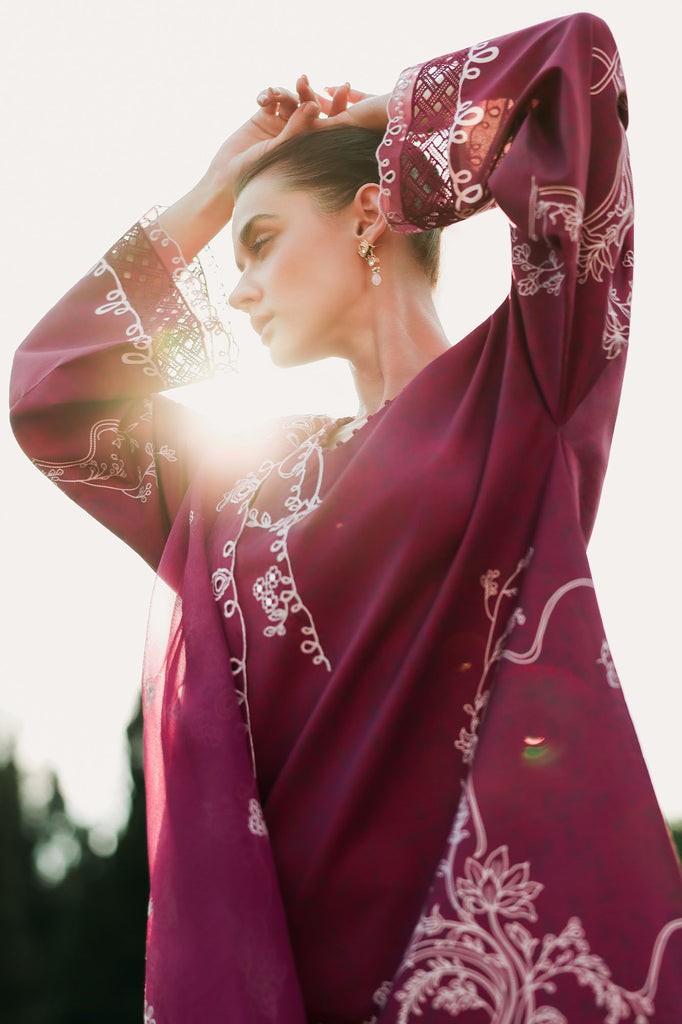 Cross Stitch | Eid Lawn Edit 26 | PLUM ESSENCE - by Libasekhas UK - Registered Vendor of : Cross Stitch - 100% Original Designer Dress