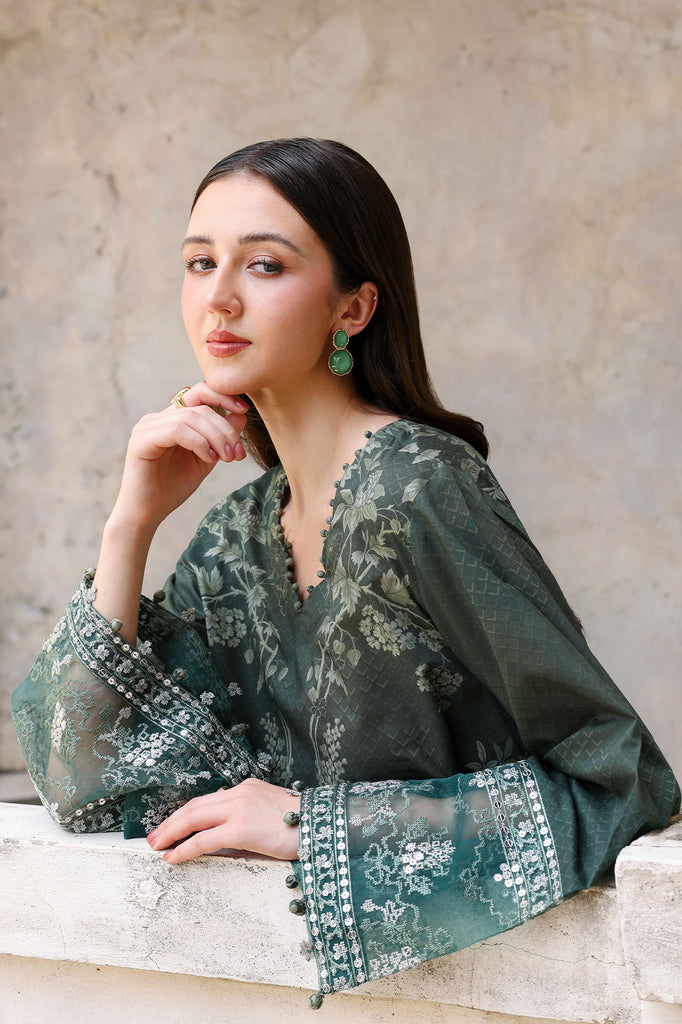 Cross Stitch | Eid Lawn Edit 26 | FOREST MUSE - by Libasekhas UK - Registered Vendor of : Charzima - 100% Original Designer Dress