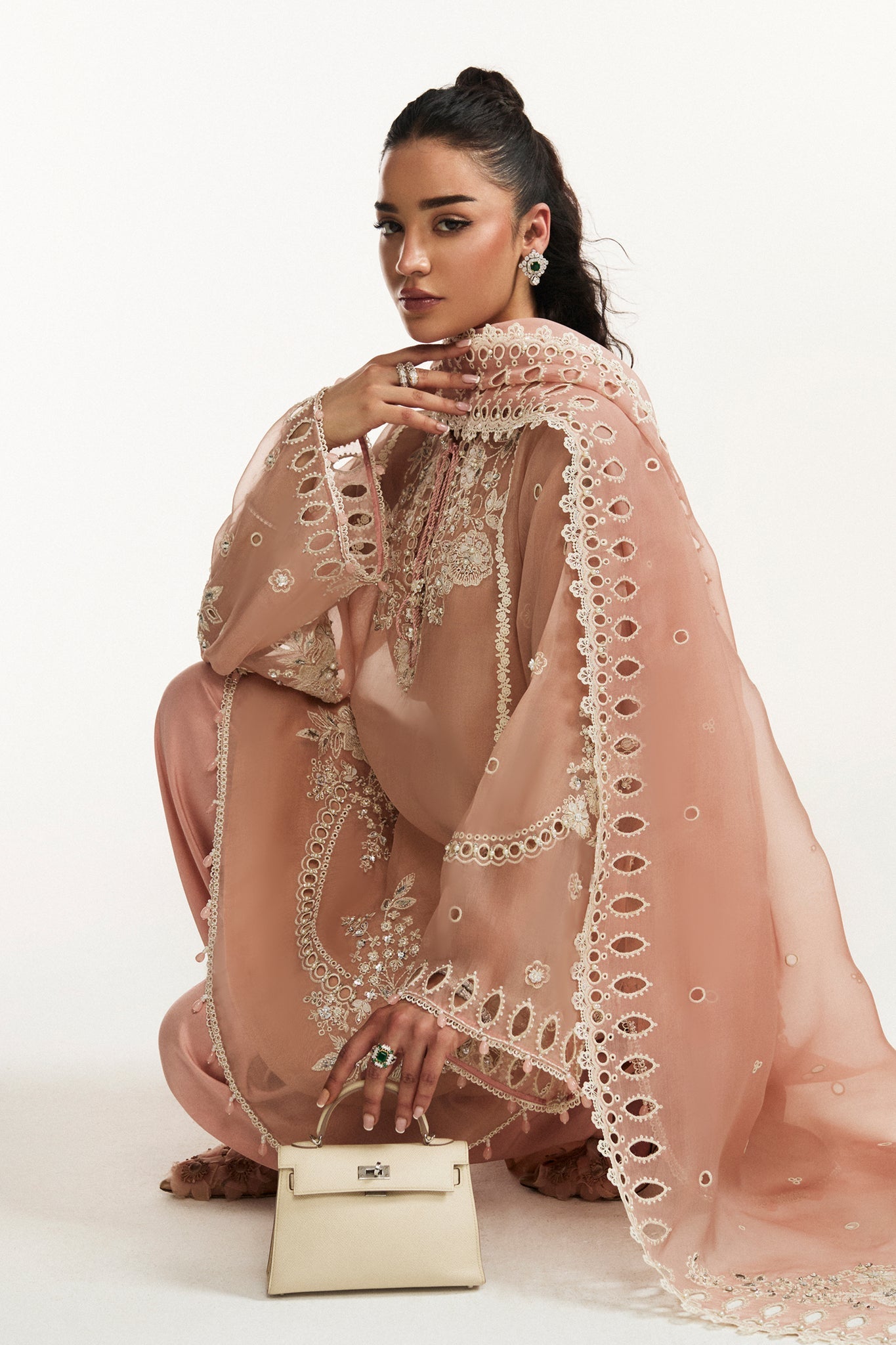 Elan I Vital Ornee I FLEUR DE ROSE (EV-21358) - by Libasekhas UK - Registered Vendor of : Elan - 100% Original Designer Dress