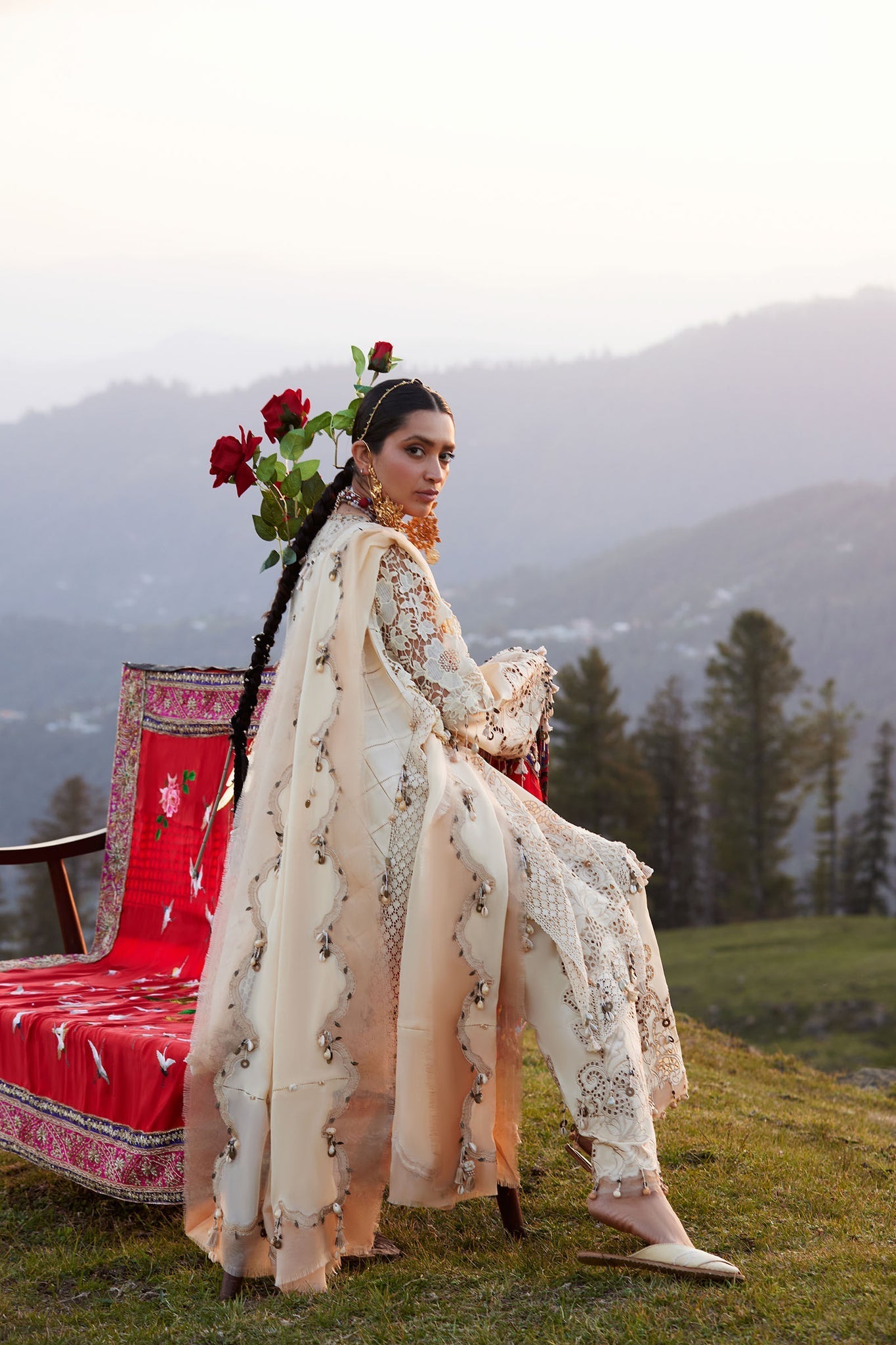 Elan | Kashmee Legacy Lawn 26 | BRUMINE (EL26-02 B) - by Libasekhas UK - Registered Vendor of : Elan - 100% Original Designer Dress