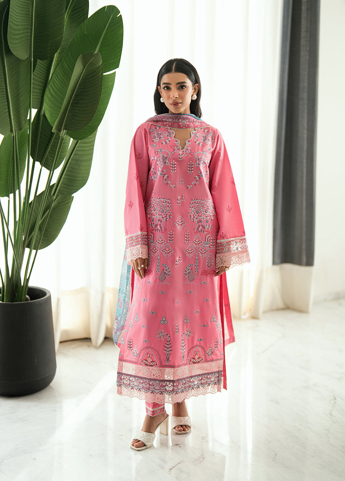 Sahane | Virelle The Lawn Edit | CG50007 Peony - by Libasekhas UK - Registered Vendor of : Sahane - 100% Original Designer Dress