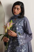 Cross Stitch | Mahiri Embroidered Collection 26 | SLATE PETALS - by Libasekhas UK - Registered Vendor of : Cross Stitch - 100% Original Designer Dress