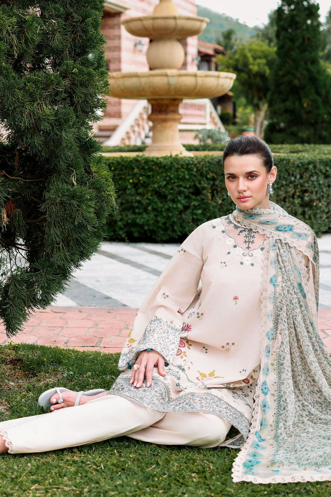 Cross Stitch | Eid Lawn Edit 26 | SUBTLE BEIGE - by Libasekhas UK - Registered Vendor of : Cross Stitch - 100% Original Designer Dress