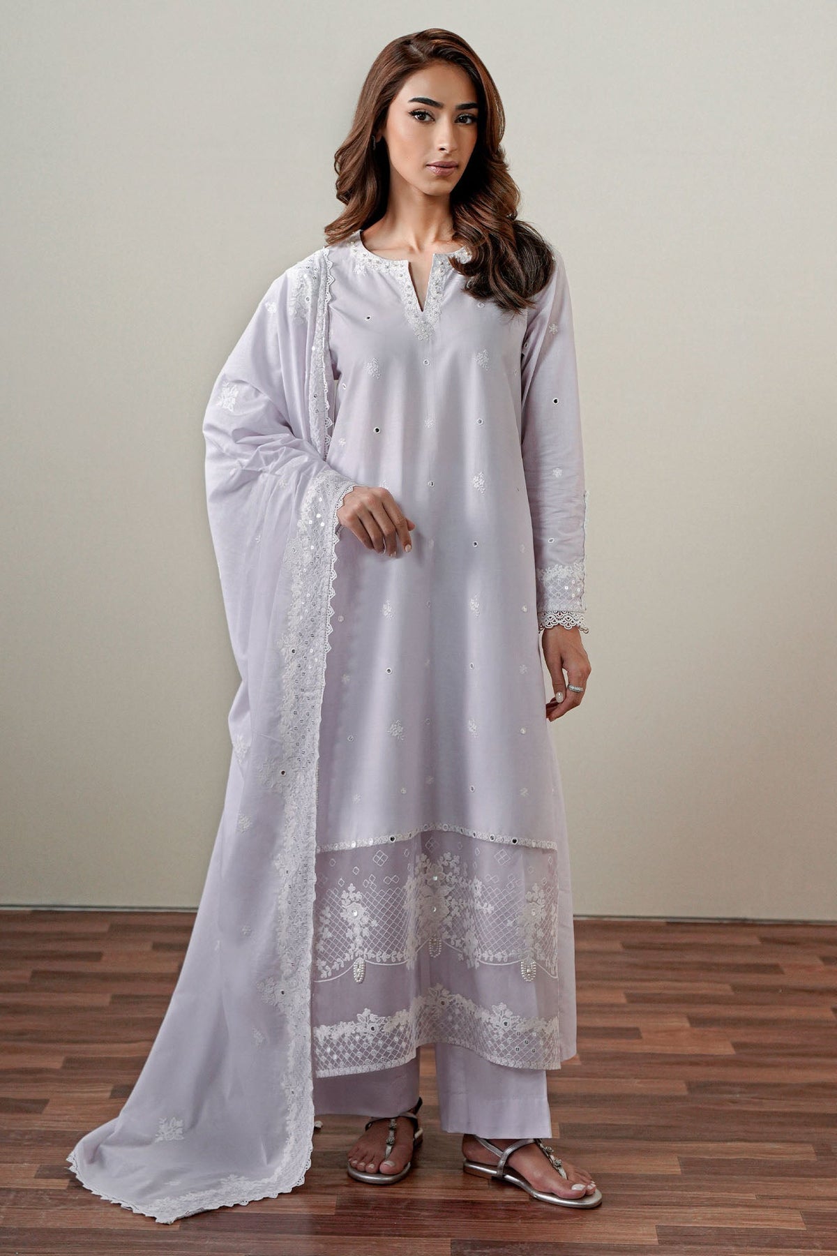 Cross S titch | Mahiri Embroidered Collection 26 |VIOLET DREAM - by Libasekhas UK - Registered Vendor of : Cross Stitch - 100% Original Designer Dress
