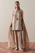 Cross Stitch | Mahiri Embroidered Collection 26 |DUSTY SAGE - by Libasekhas UK - Registered Vendor of : Cross Stitch - 100% Original Designer Dress