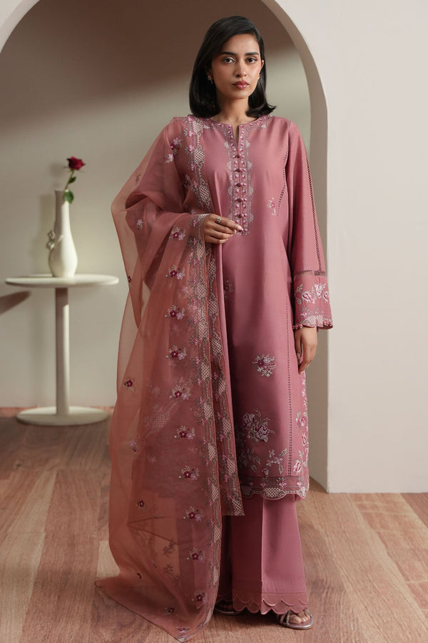Cross Stitch | Mahiri Embroidered Collection 26 | BLUSH TAPESTRY - by Libasekhas UK - Registered Vendor of : Cross Stitch - 100% Original Designer Dress