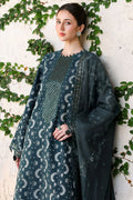 Cross Stitch | Eid Lawn Edit 26 |  TEAL SPRUCE - by Libasekhas UK - Registered Vendor of : Cross Stitch - 100% Original Designer Dress