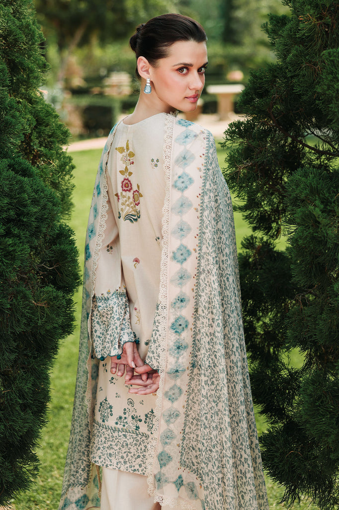 Cross Stitch | Eid Lawn Edit 26 | SUBTLE BEIGE - by Libasekhas UK - Registered Vendor of : Cross Stitch - 100% Original Designer Dress
